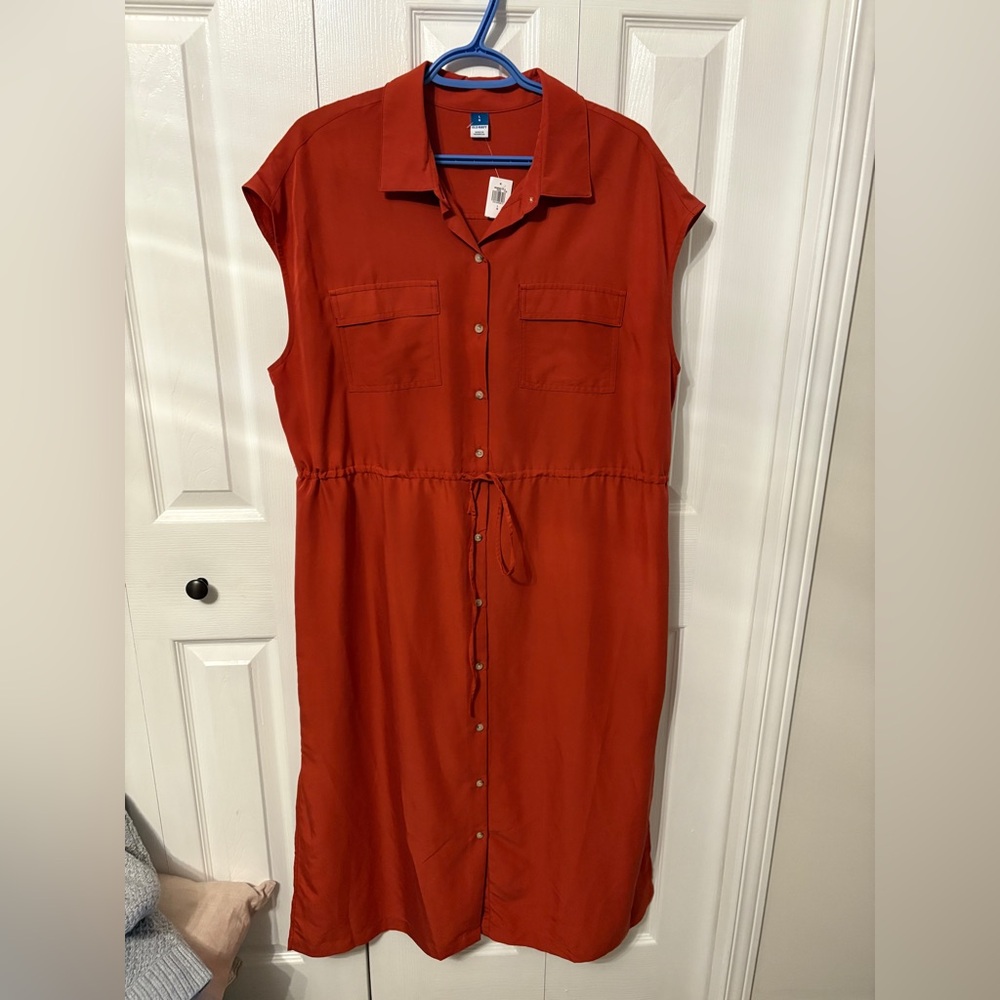 Women's Rust Button-Down Dress